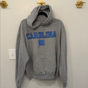 Champion Gray Pullover Hoodie with Carolina Blue Logo